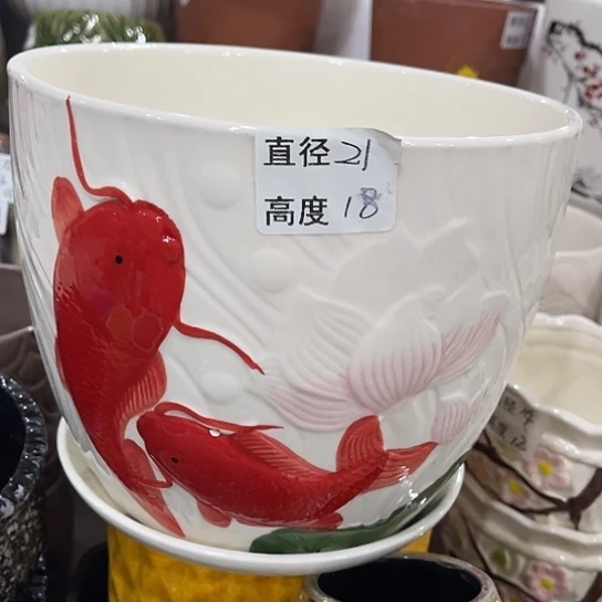 多肉绿植陶瓷花盆9.9包邮，有孔