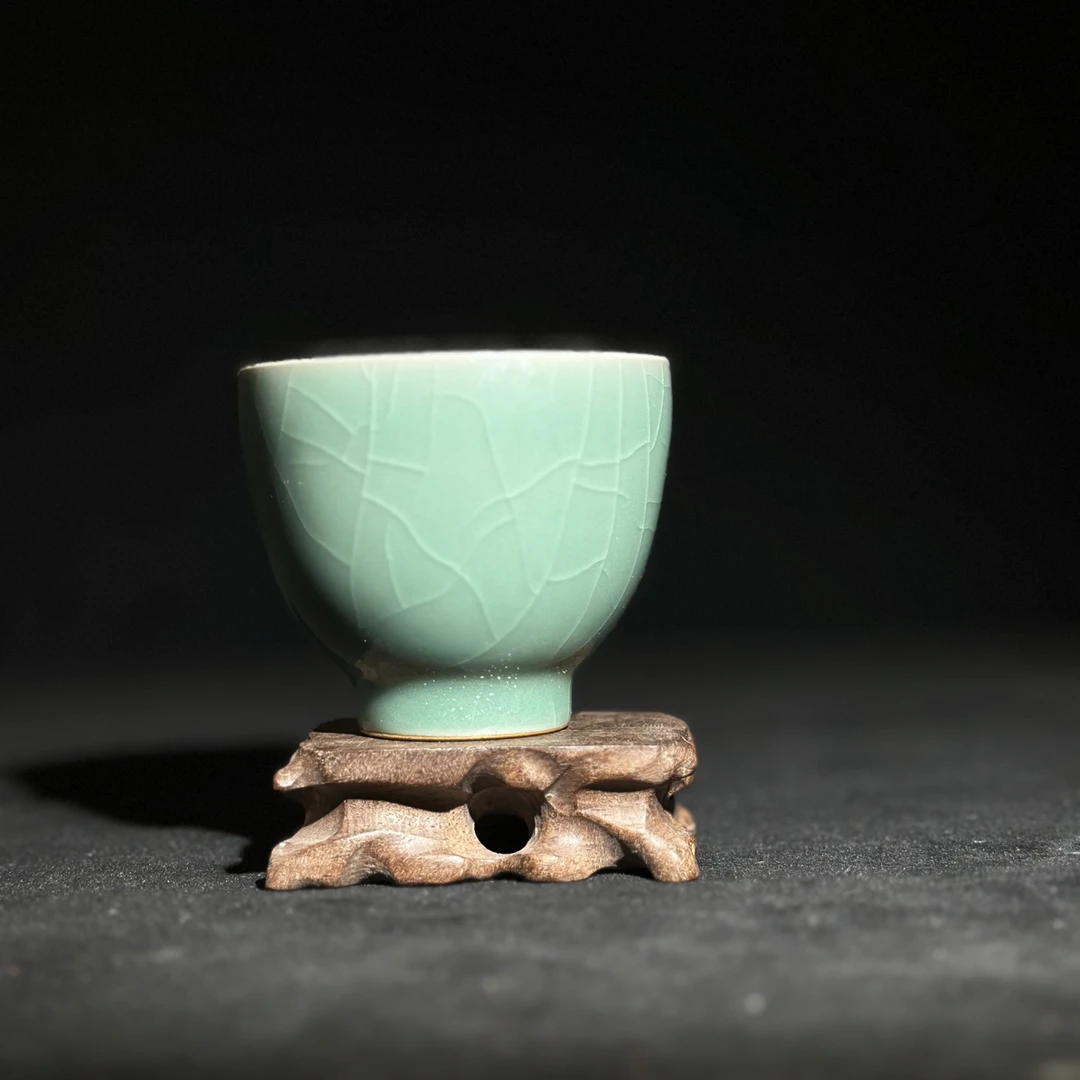 龙泉青瓷天青釉龙蛋杯纯手工主人杯