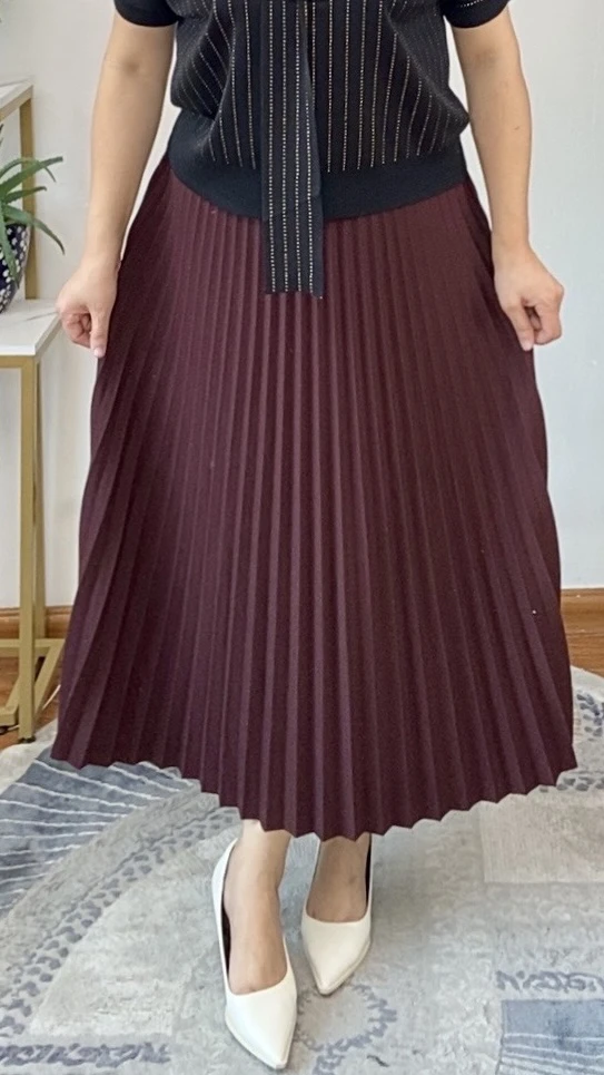 【AYTU】时尚新款显瘦遮肉长款百褶裙