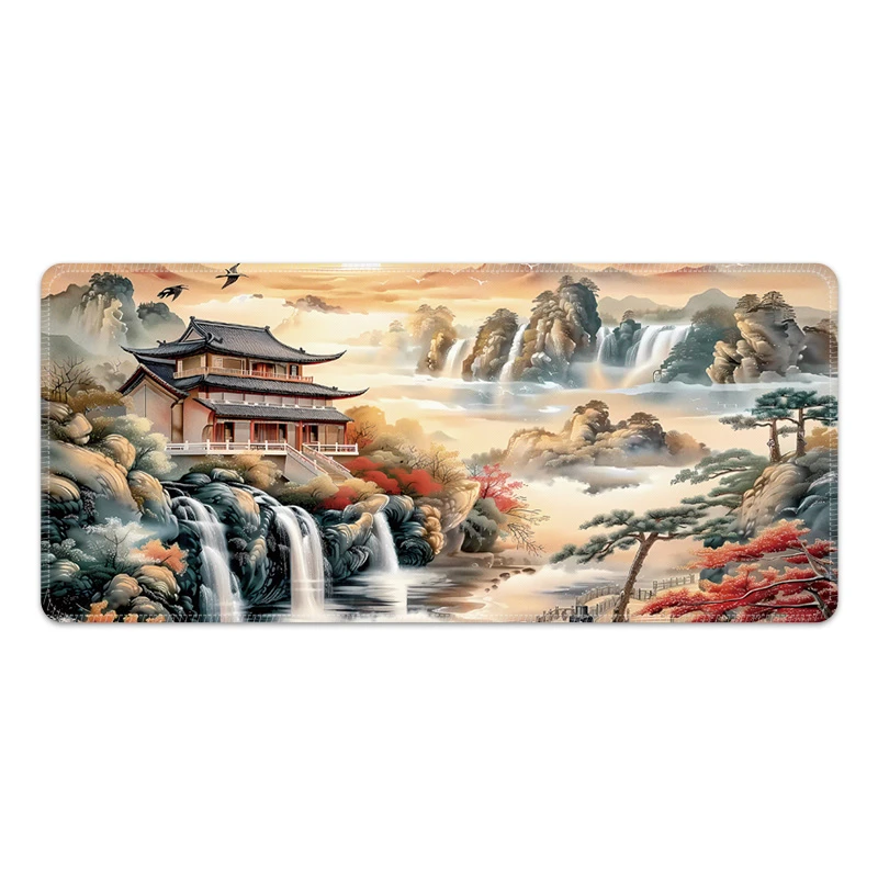 【156号】中国风国潮鼠标垫超大号办公桌垫电竞复古加厚防滑西早