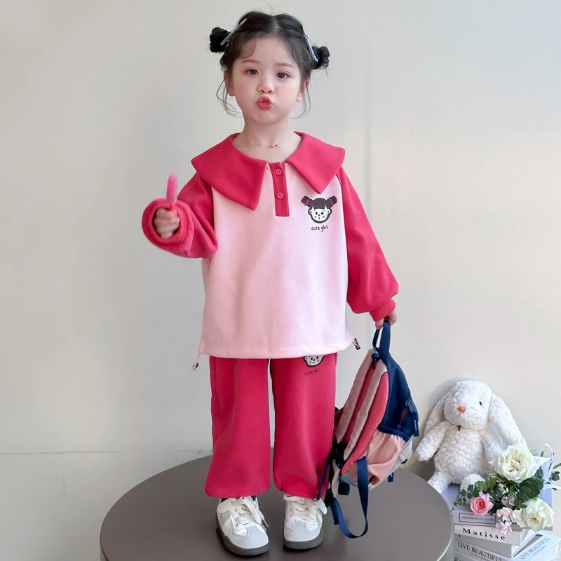 女童套装春秋运动休闲儿童洋气春季小童女宝宝韩版小女孩时髦衣服