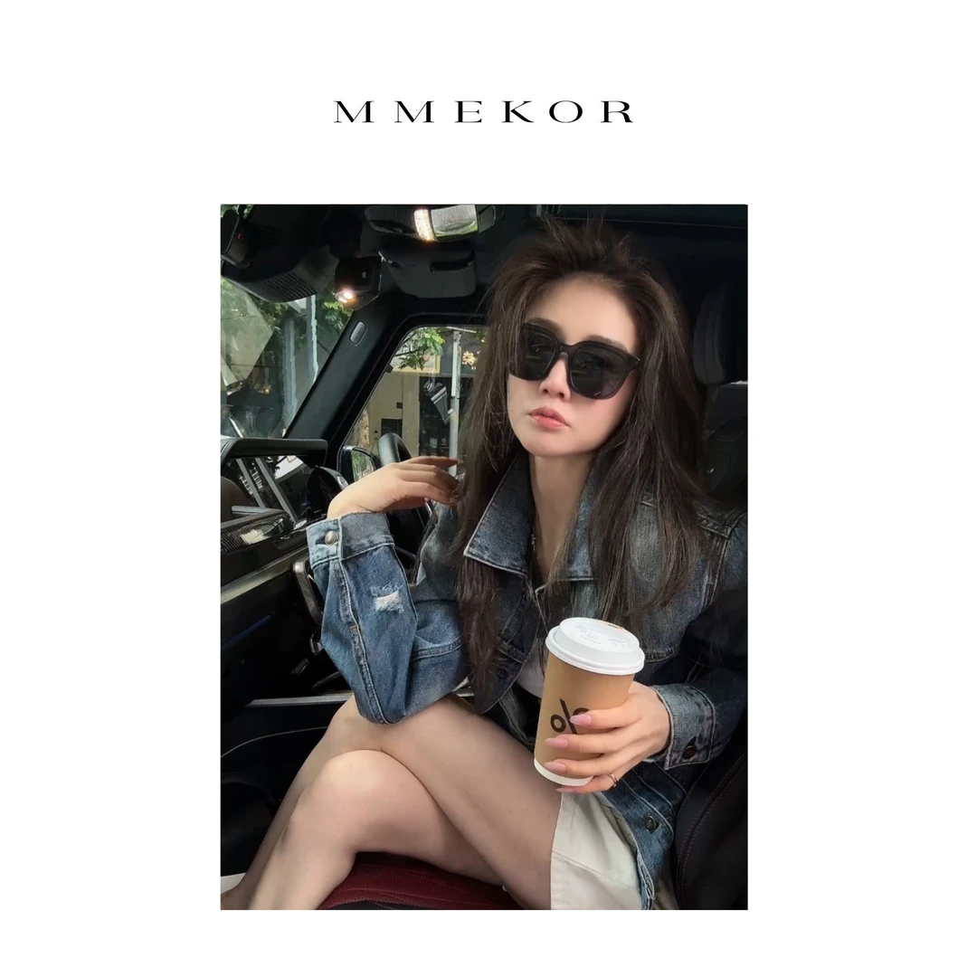 MMEKOR“猫爪牛仔”外套 2025新款秋款普赛克丹宁上衣 30163
