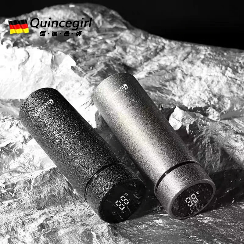 Quincegirl【德国】纯钛保温杯 智能显温茶水分离杯便携水杯TB-009