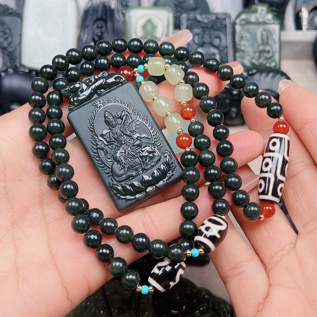 和田玉（青玉）颈饰未镶嵌