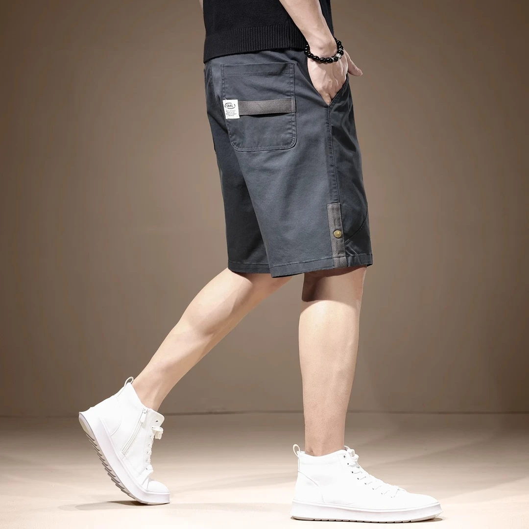潮龛美式休闲短裤男夏季薄款潮牌宽松直筒工装中裤运动五分裤男