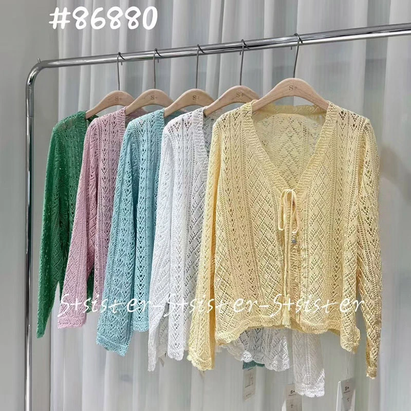 S+大码女装2025年春夏季新款胖妹妹针织衫显瘦外套开衫薄86880