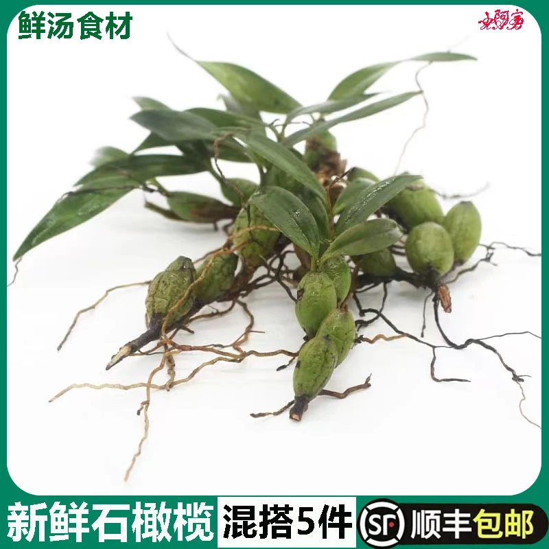 新鲜石橄榄双叶单叶中小果石莲煲汤食材材料石仙桃果上叶250g