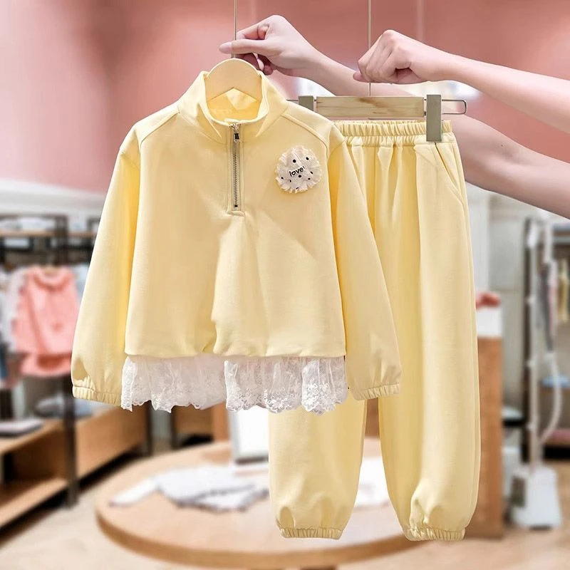 女童秋装小女孩套装春秋新款穿搭中大童洋气卫衣时尚休闲两件套