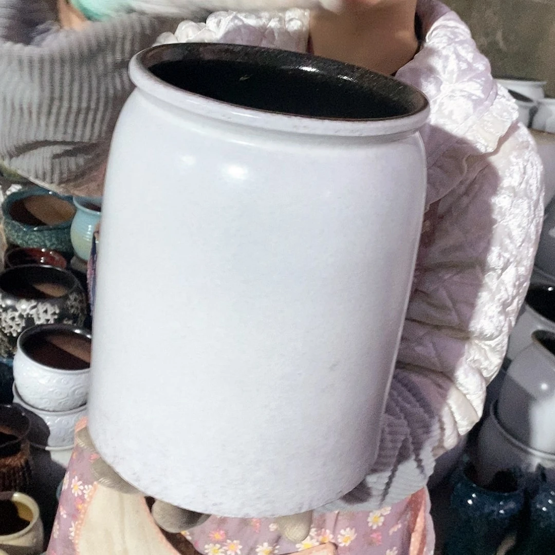 紫砂花盆瑕疵口17高26