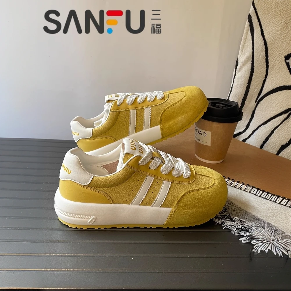 三福小白鞋女德训鞋2025年春夏季新款透气舒适软底运动鞋百搭单鞋