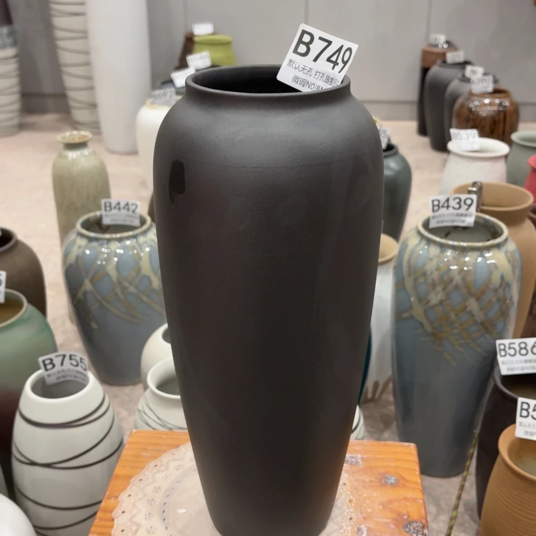 摆件749 景德镇陶瓷花瓶高34口9