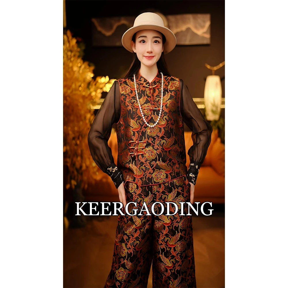 【可儿·高定】非遗宋锦高端新中式国风设计师款桑蚕丝马甲WJ-6611