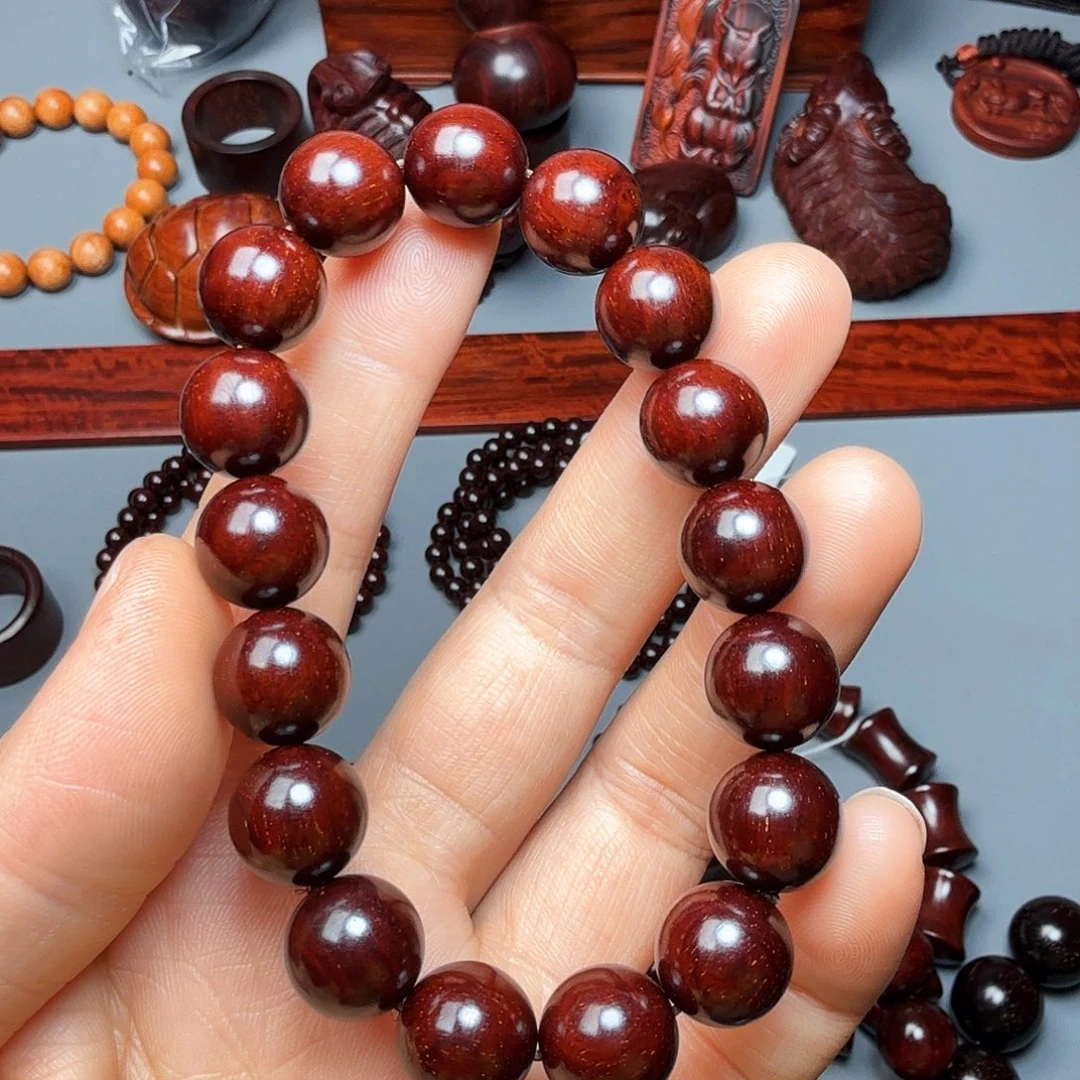 小叶紫檀手串/手链1.2果冻泥细金星
