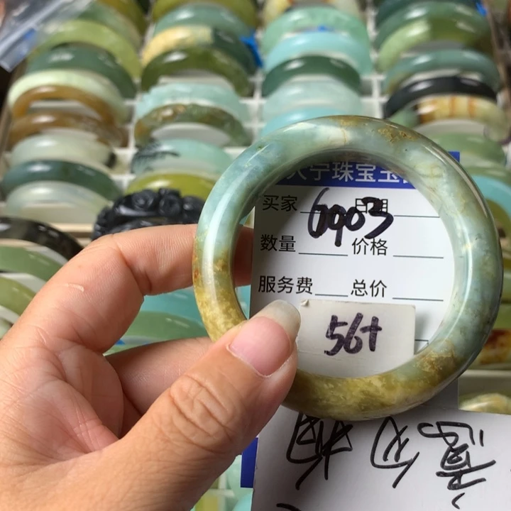 未镶嵌蛇纹石玉手镯6903