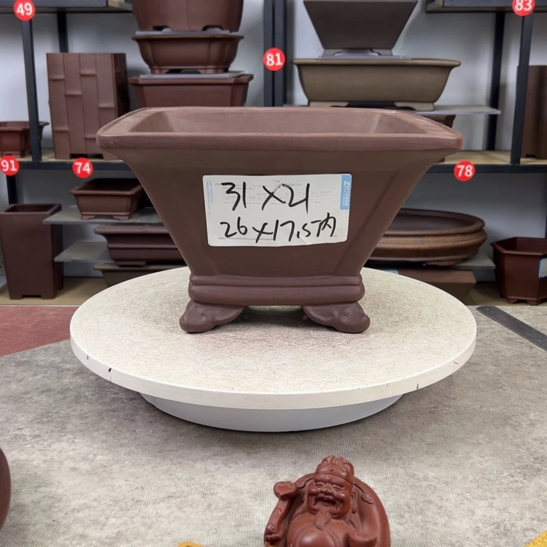 紫砂花盆内口26，内深18