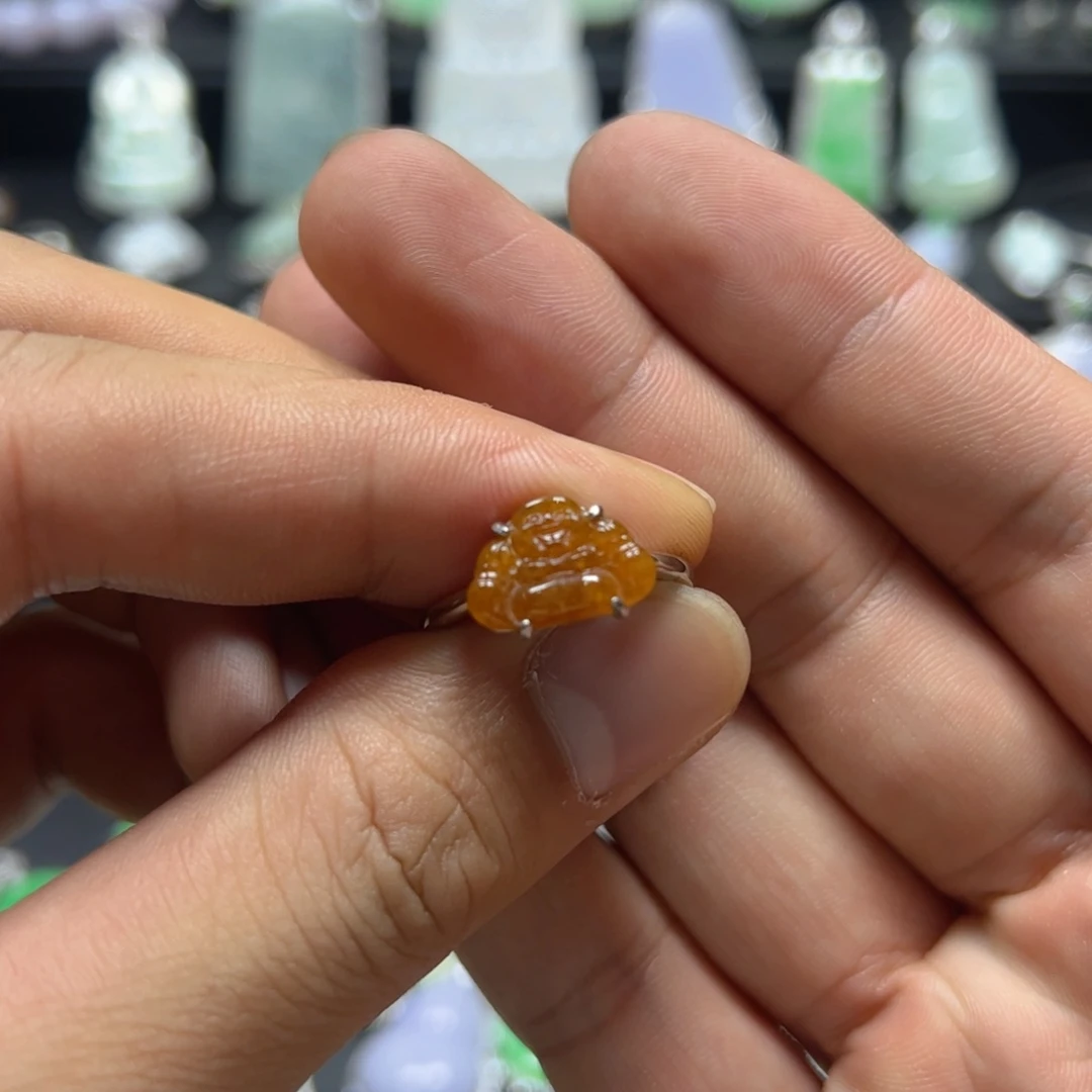 银S925镶嵌戒指翡翠天然翡翠a货