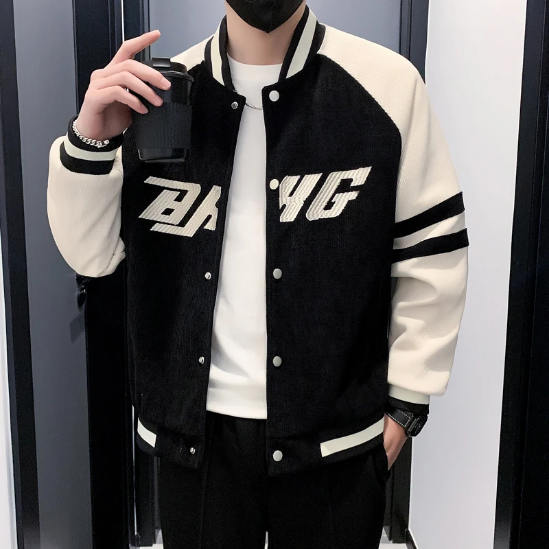 追属美式棒球服刺绣外套男士休闲痞帅男装上衣新款衣服春秋季夹克