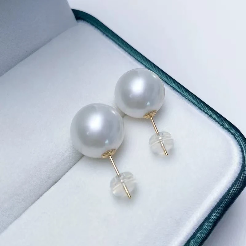 天禾精选9-10mm淡水珍珠耳钉素钉极强光细微瑕（可忽略）简约大方