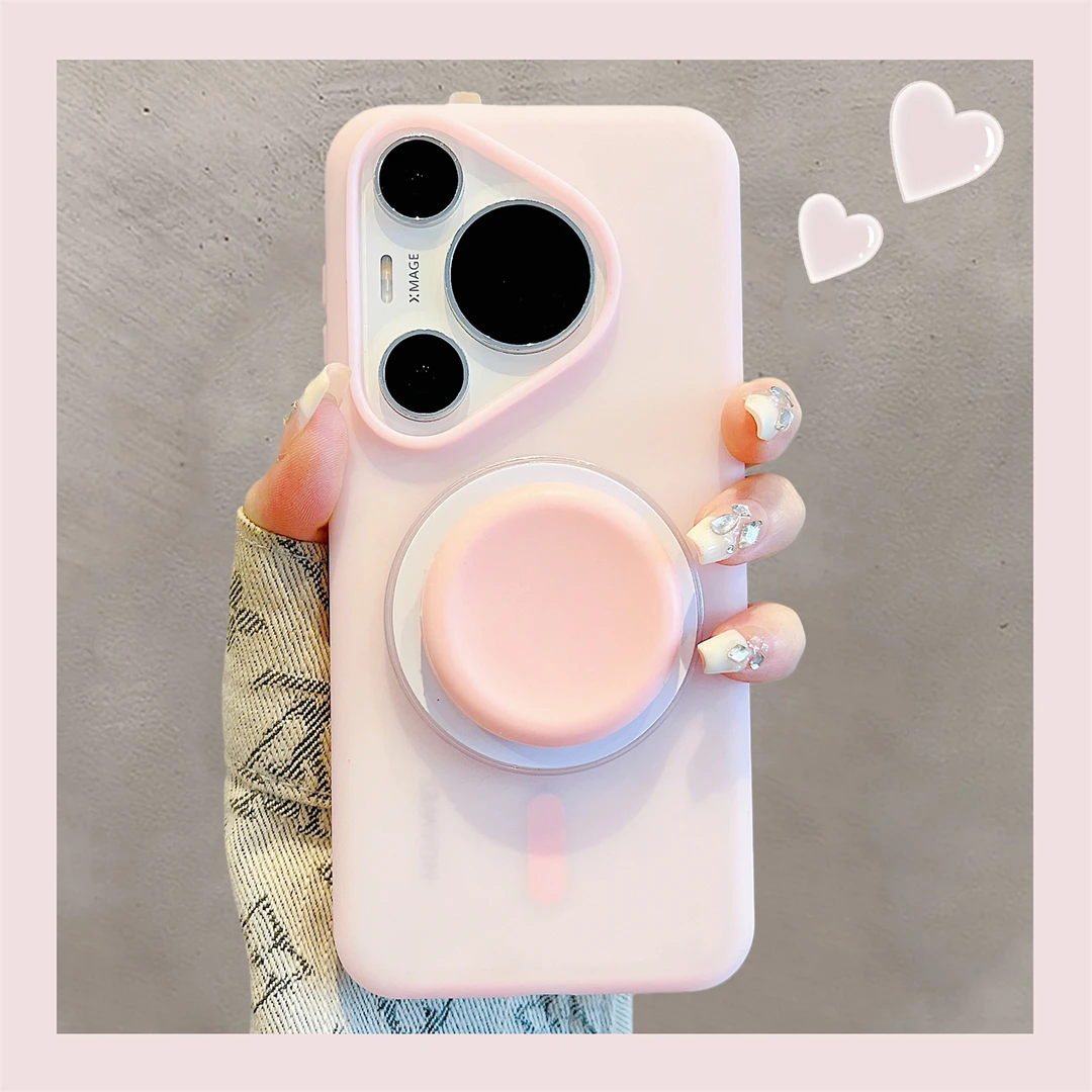适用华为pura70pro+手机壳超薄冰雾pura80pro马卡龙支架mate60pro