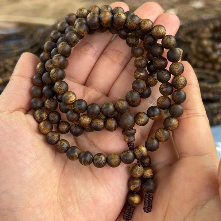 手串沉香卡7mm 沉香手串多圈 乌身 20克+