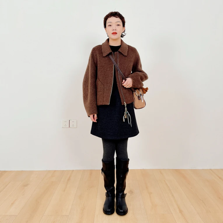 苏丽羊驼 - “串珠拉链”双面绒外套