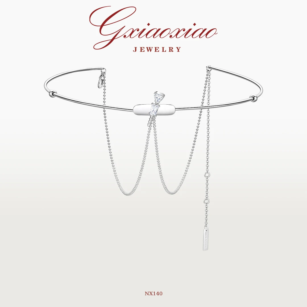 G XIAOXIAO 镀K金【冷萃冰花】复古时尚高级感百搭项链 NX140