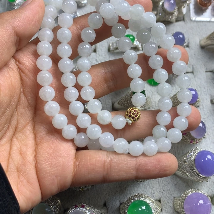 翡翠未镶嵌戒指珠串