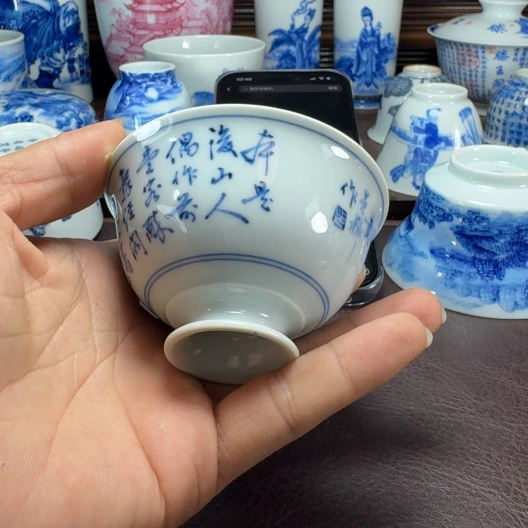 瓷片柳**畔当代景德镇陶瓷手绘茶具