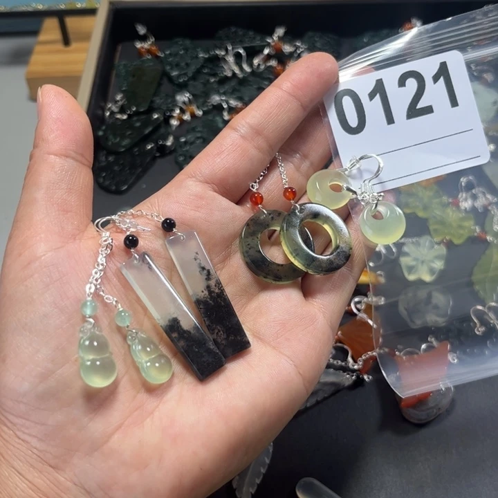 蛇纹石玉合金耳饰诚****5