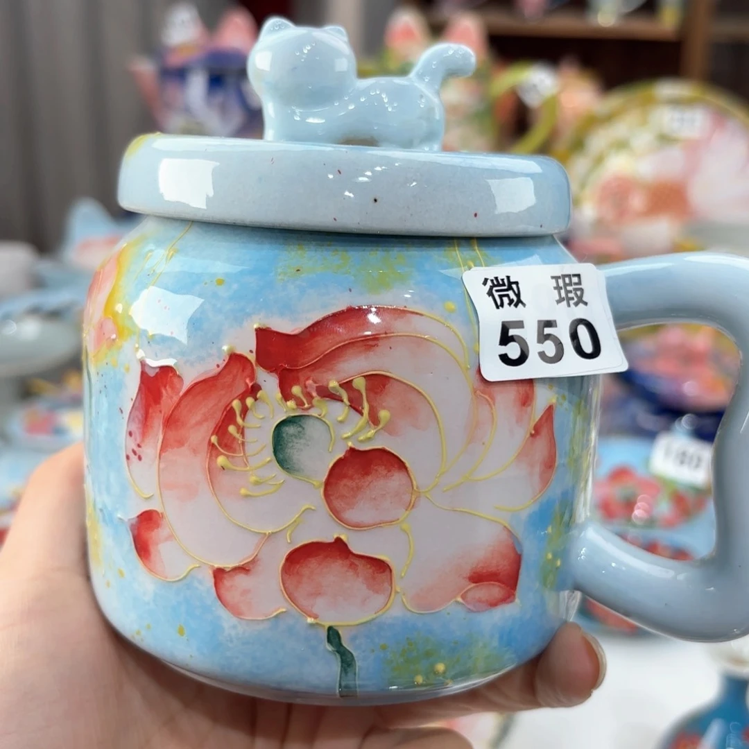 景德镇手绘高温釉下彩陶瓷茶具