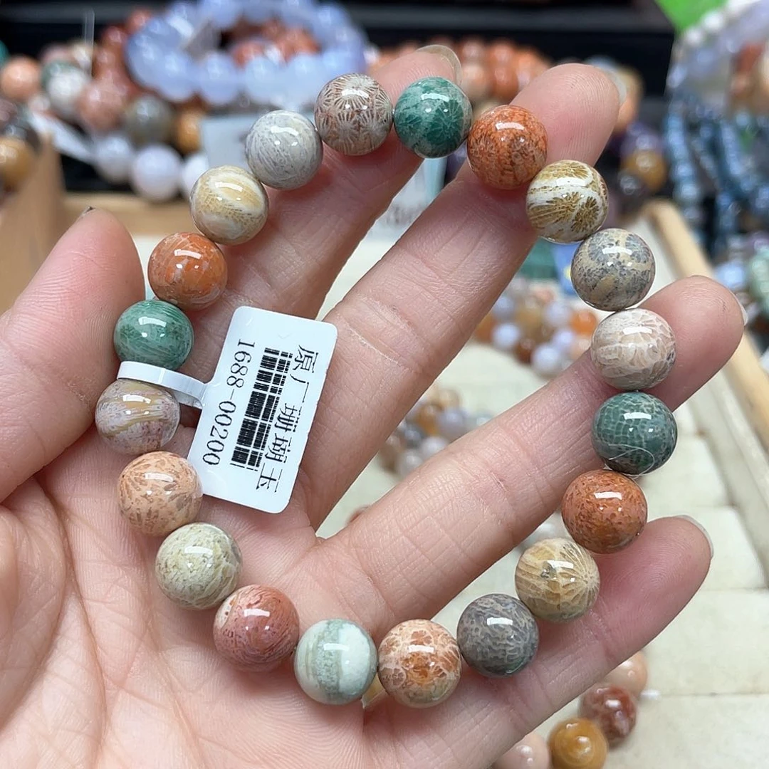 硅化珊瑚（珊瑚玉）手链未镶嵌芸****滴137