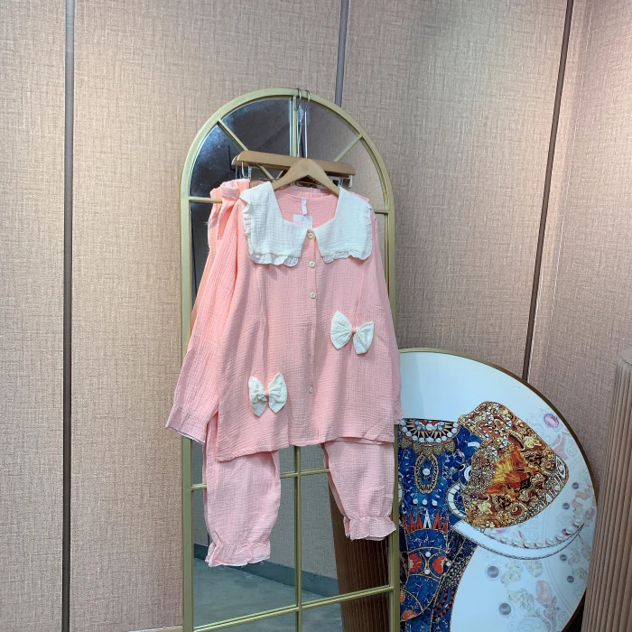 EZ89孕妇粉色月子服套装100-130