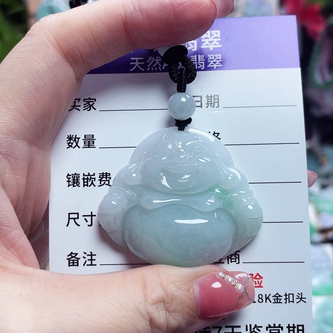 翡翠未镶嵌颈饰佛公08
