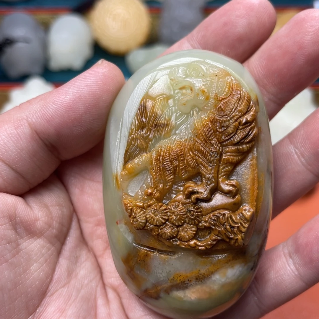 石材天然方解石手把件不退换