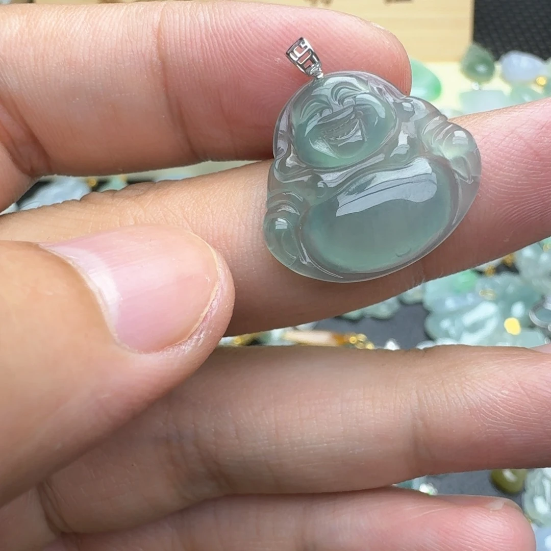 翡翠18K金镶嵌吊坠(不含链)佛公