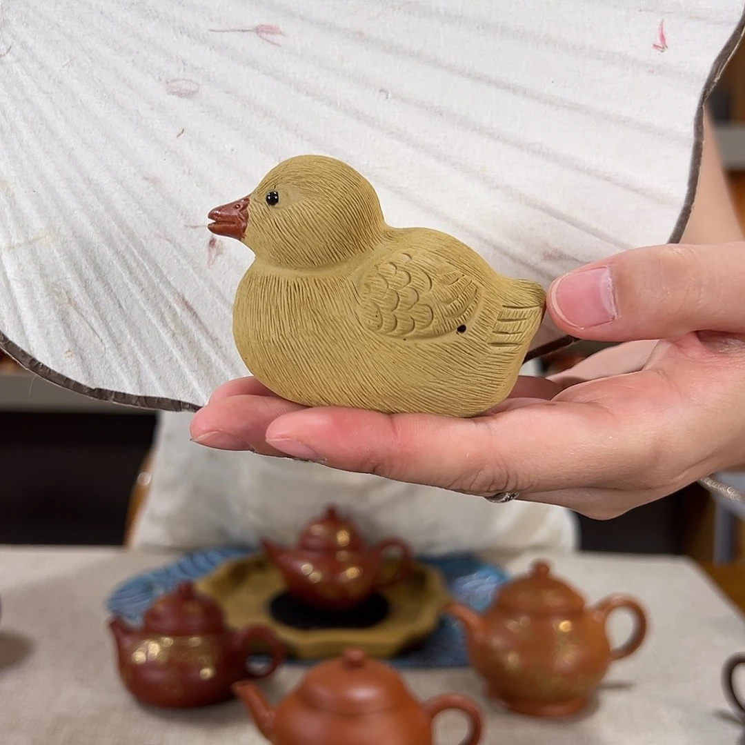 茶壶紫砂小黄鸭 茶宠