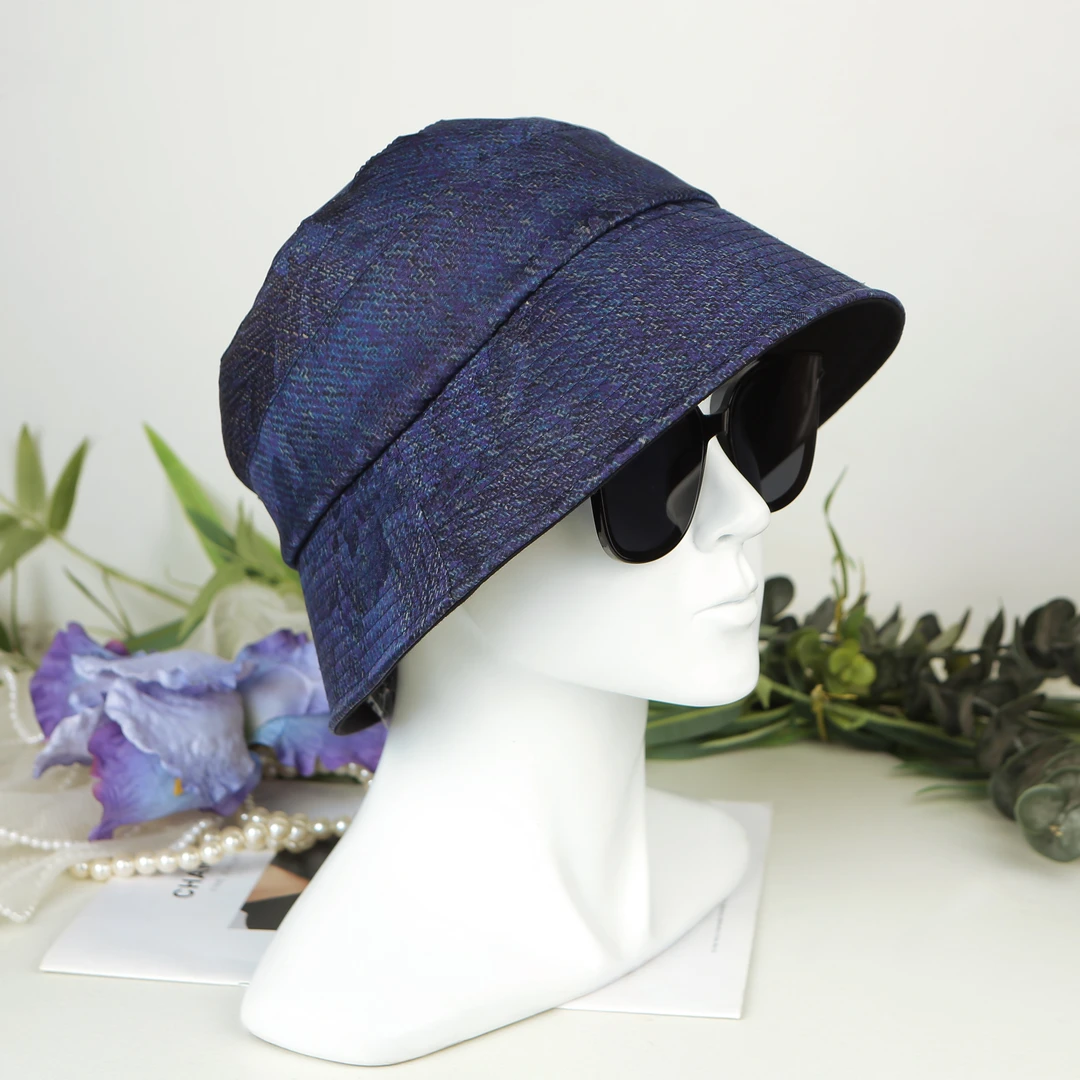 四季款帽子女黑色真丝圆顶盆帽小礼帽春夏女渔夫帽百搭洋气新款