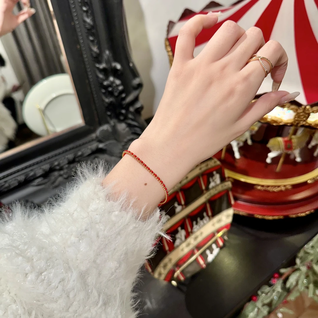 铜合金手链 镀K金高定好运红绳系列 轻奢气质时尚百搭手链