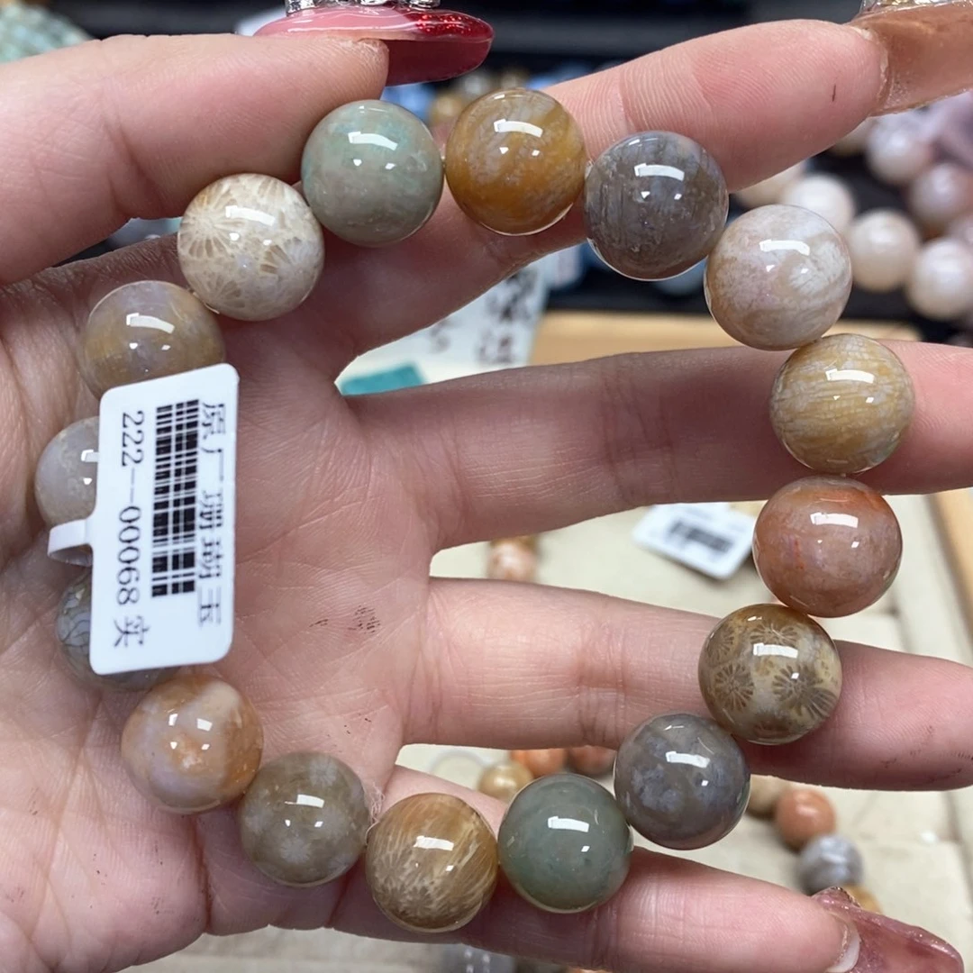 硅化珊瑚（珊瑚玉）手链未镶嵌070