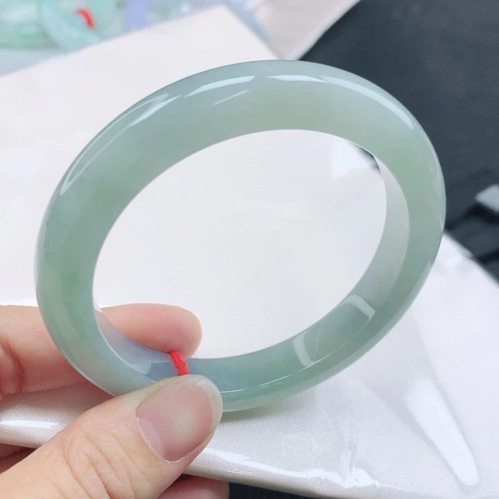 翡翠未镶嵌手镯57+冰绿翡翠手镯