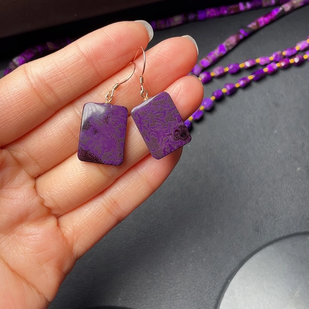 苏纪石（舒俱来）银S925镶嵌耳环