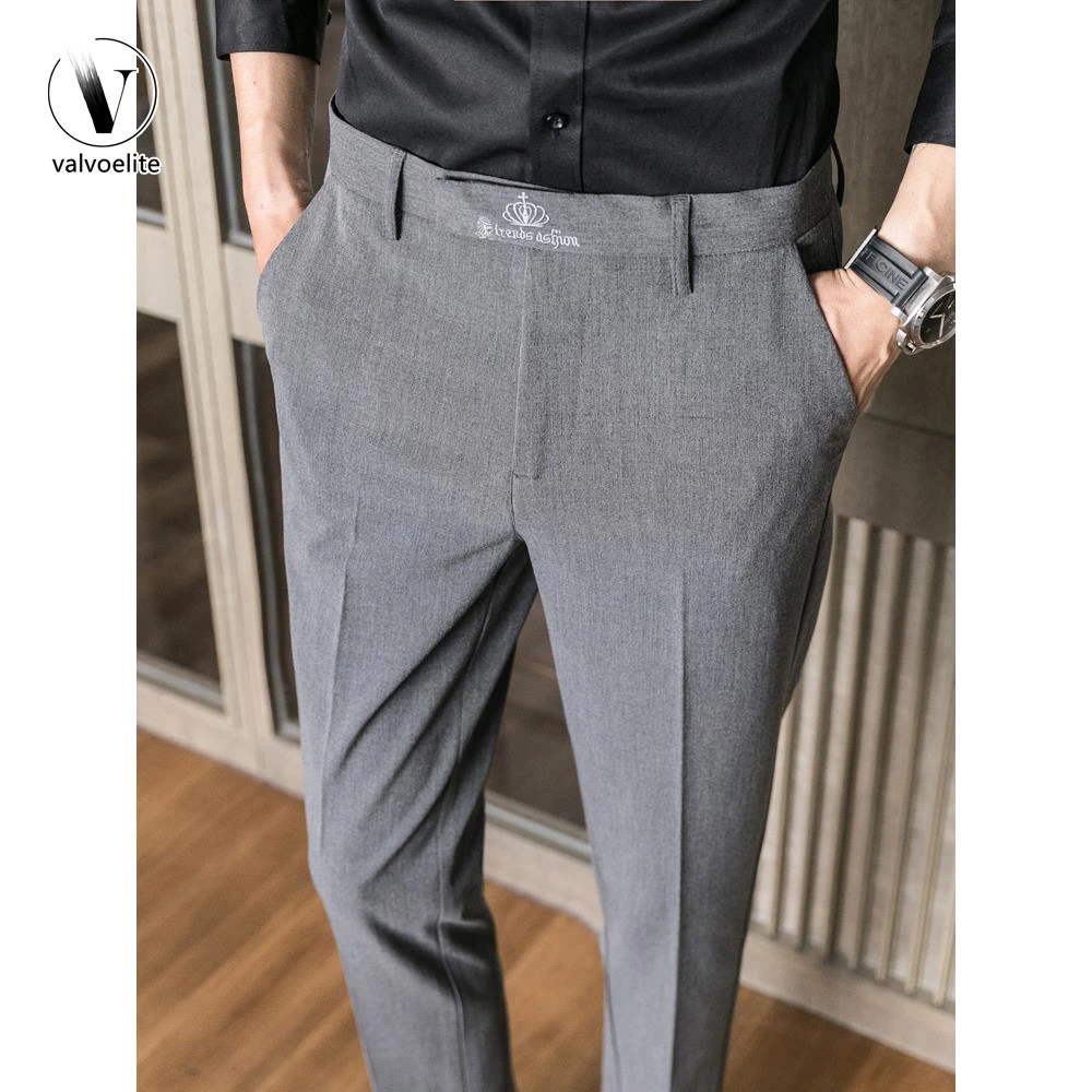 VALVOELITE男士休闲西裤秋冬季高级感新款韩版潮流修身西装长裤子