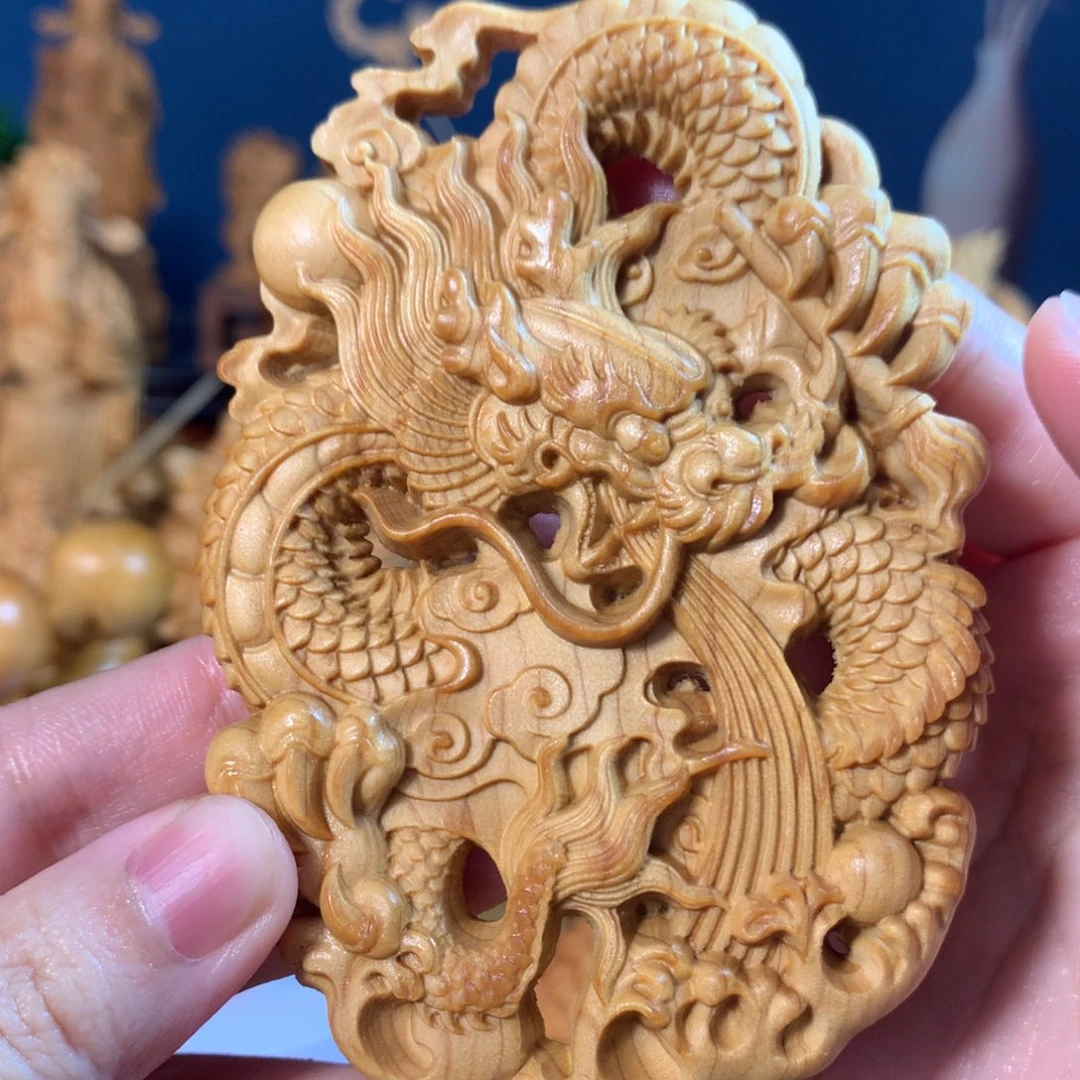 柏木（崖柏）双面大龙牌