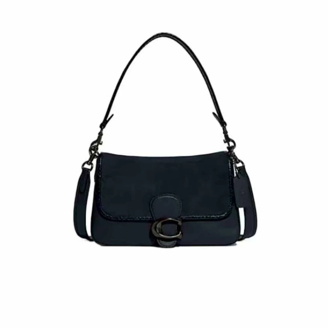 /蔻驰蓝色C扣翻盖包/JMQS21/26X16X9