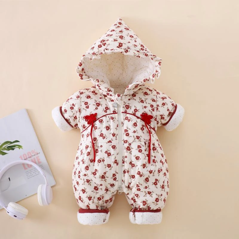 幼儿秋冬加厚外出服婴儿棉服连体衣宝宝外出服新生儿棉衣加厚爬服