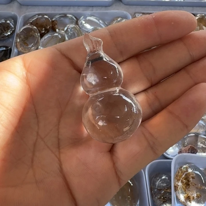 水晶珠宝半成品未镶嵌白水晶葫芦