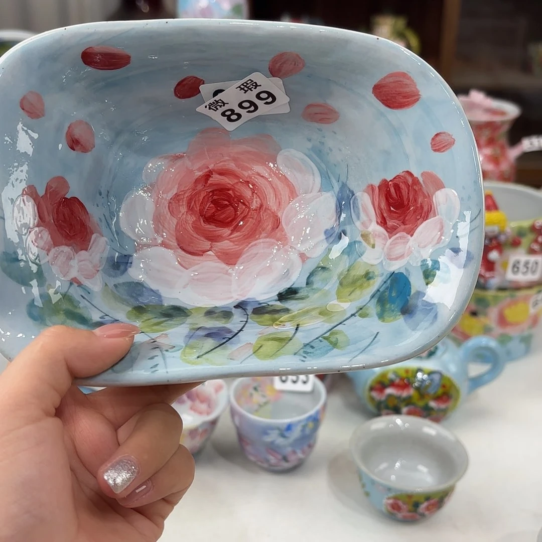 景德镇手绘高温釉下彩陶瓷茶具