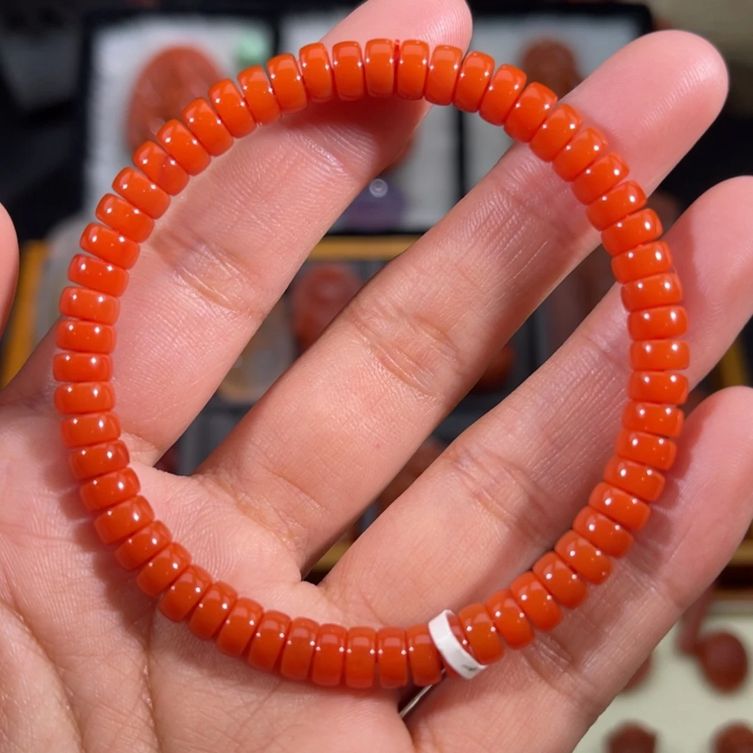 南红玛瑙未镶嵌药片手串6.2左右