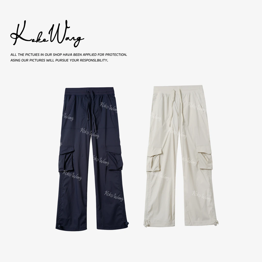 KOKO WANG工装风抽绳日常运动松紧腰显瘦百搭休闲裤550165F12K21
