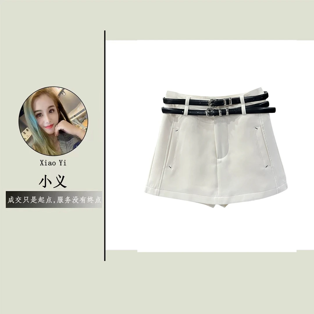 【958】#休闲百搭高腰短裤裙【配皮带】